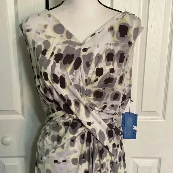 Simply Vera Vera Wang Gray yellow & black dress size XLP - Picture 2 of 10